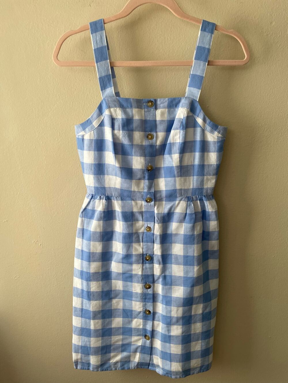 J. Crew Blue & White Gingham Sleeveless Picnic Dress Size 00